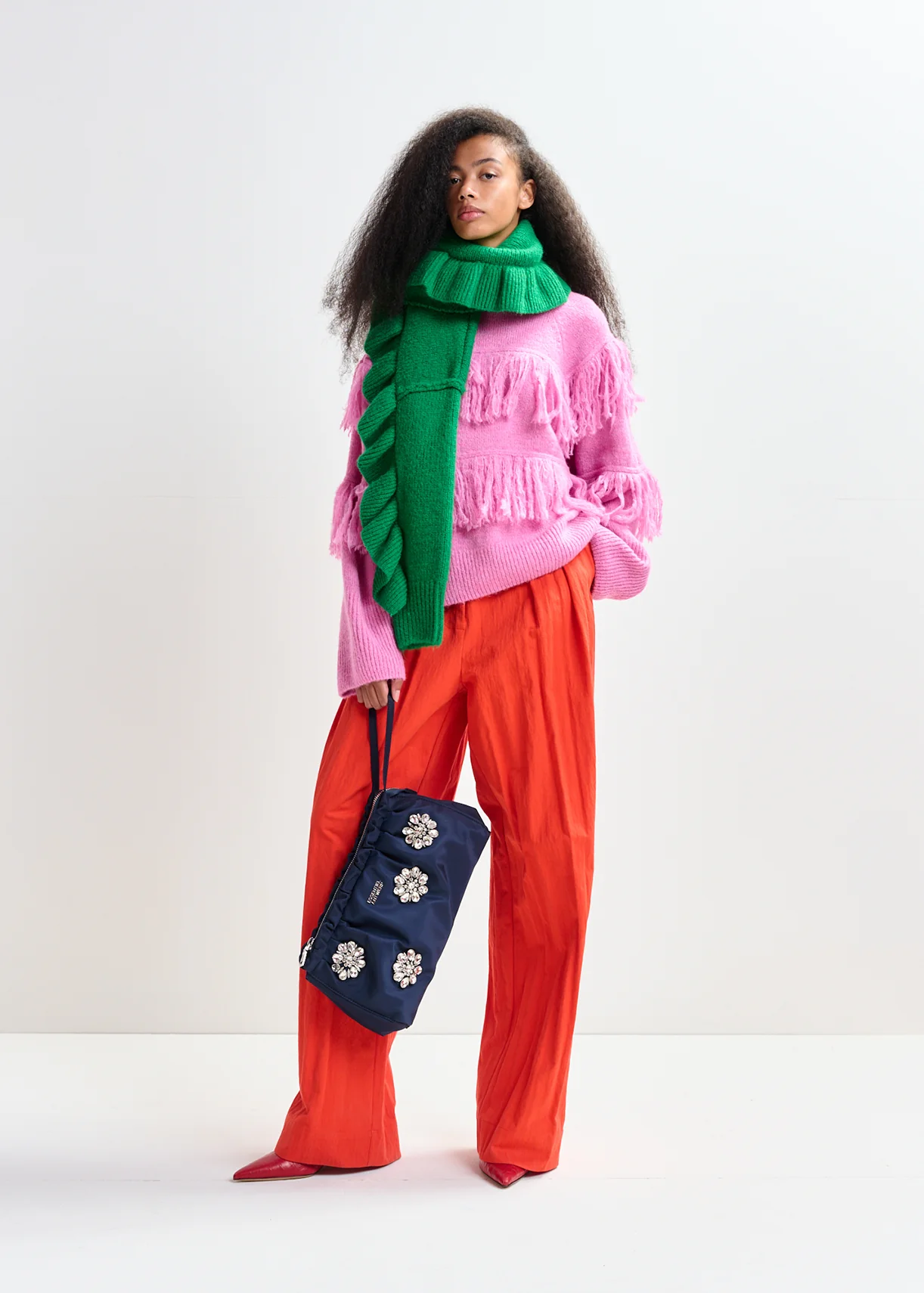 Essentiel Antwerp - Jimone Embroidered Satin Pouch - Image 8