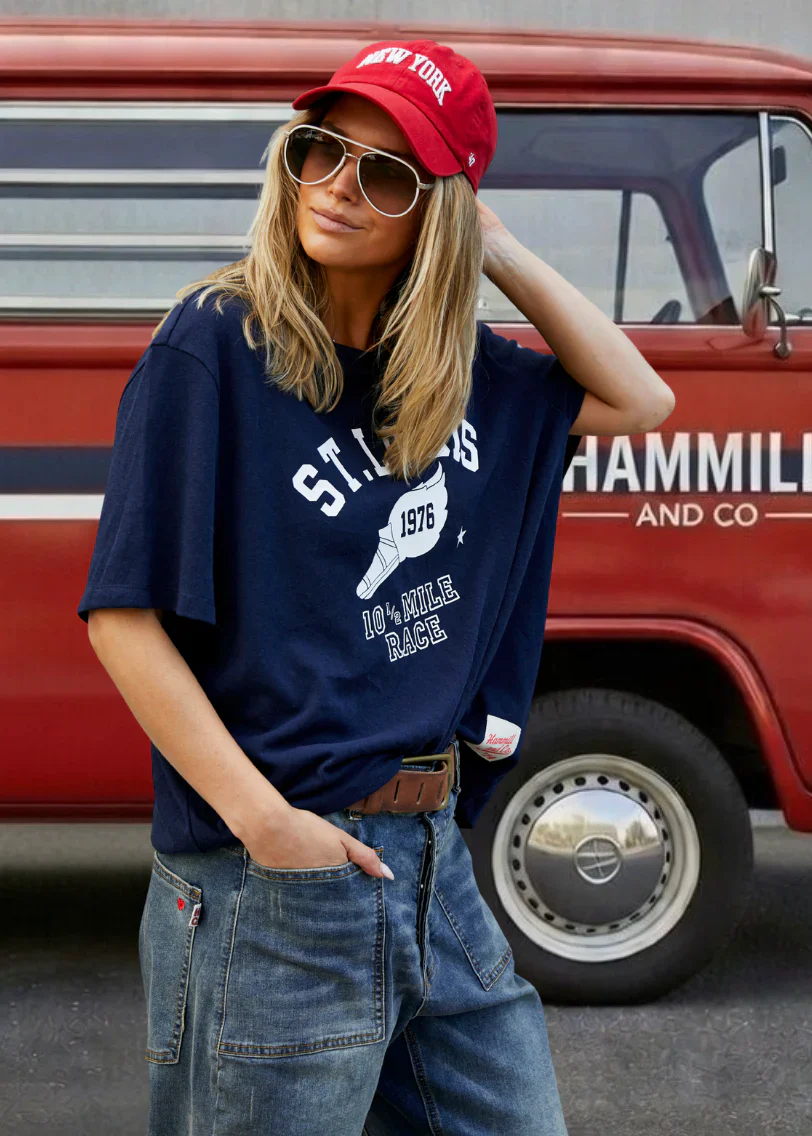 Hammill & Co - St Louis T-shirt Navy - Image 5