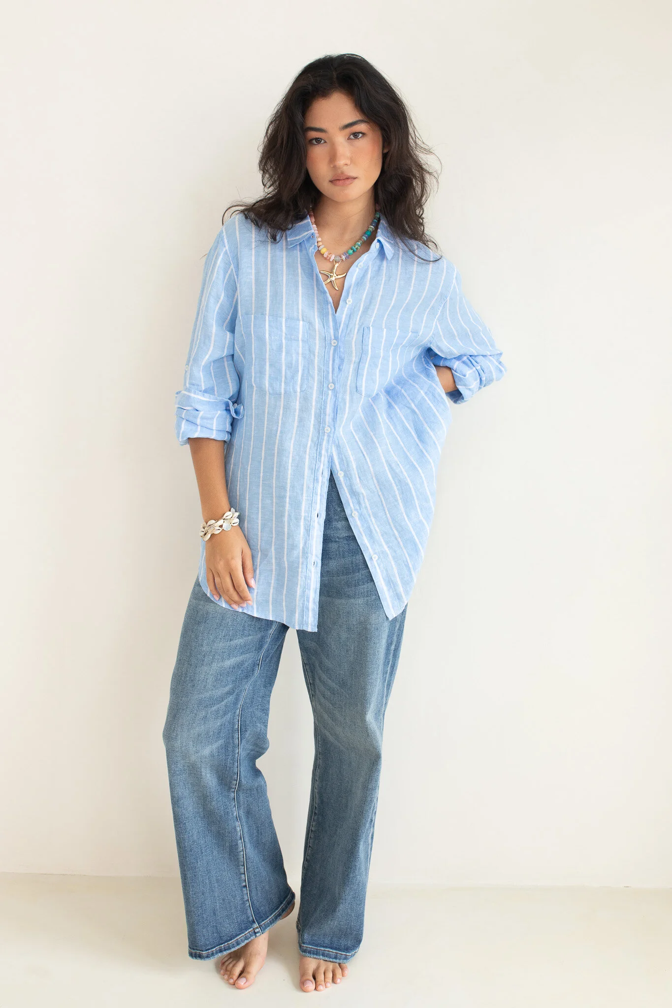 Hut - Boyfriend Shirt Amalfi Stripe - Image 3