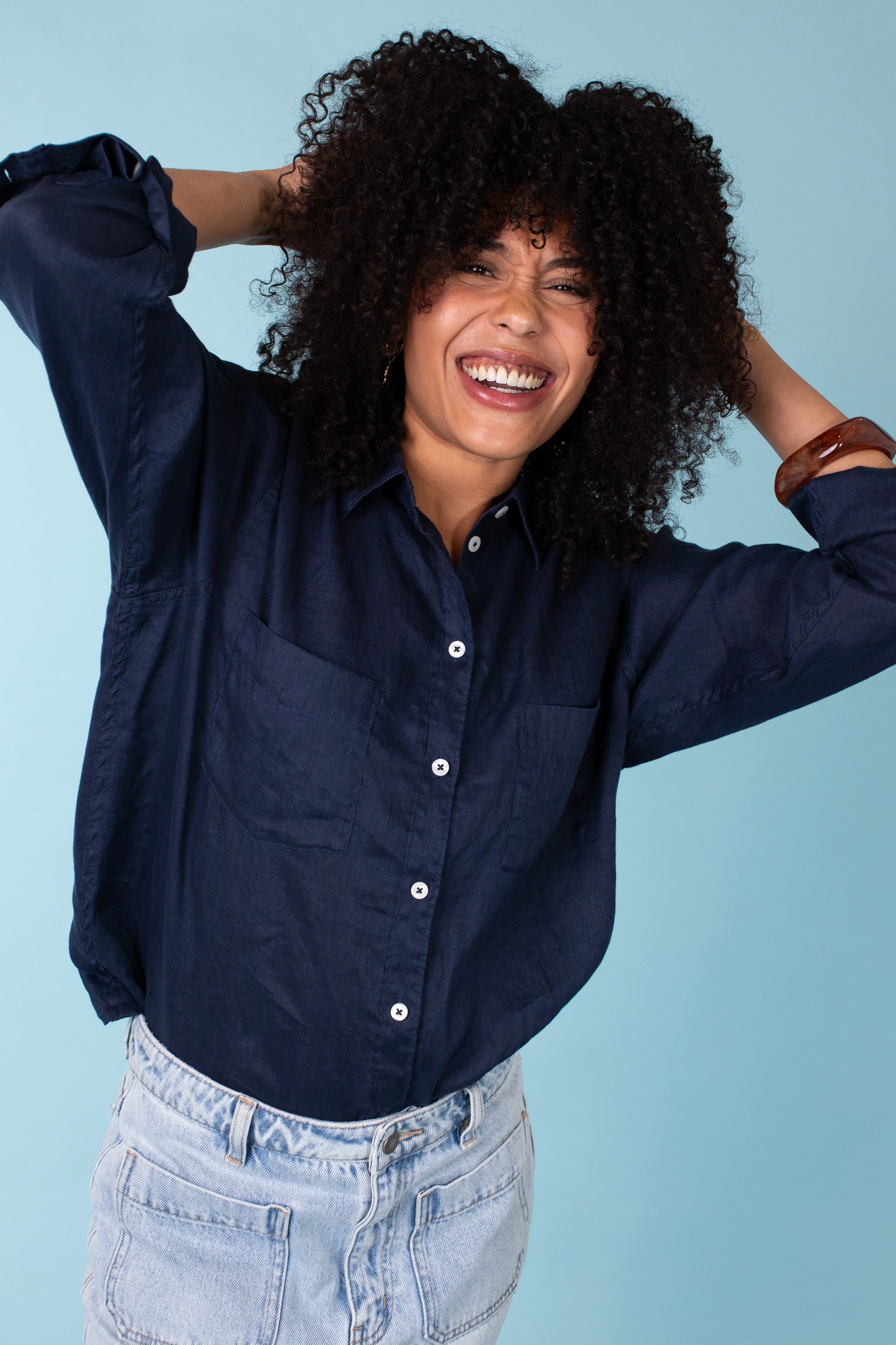 Hut - Boyfriend Shirt Forever Navy - Image 4