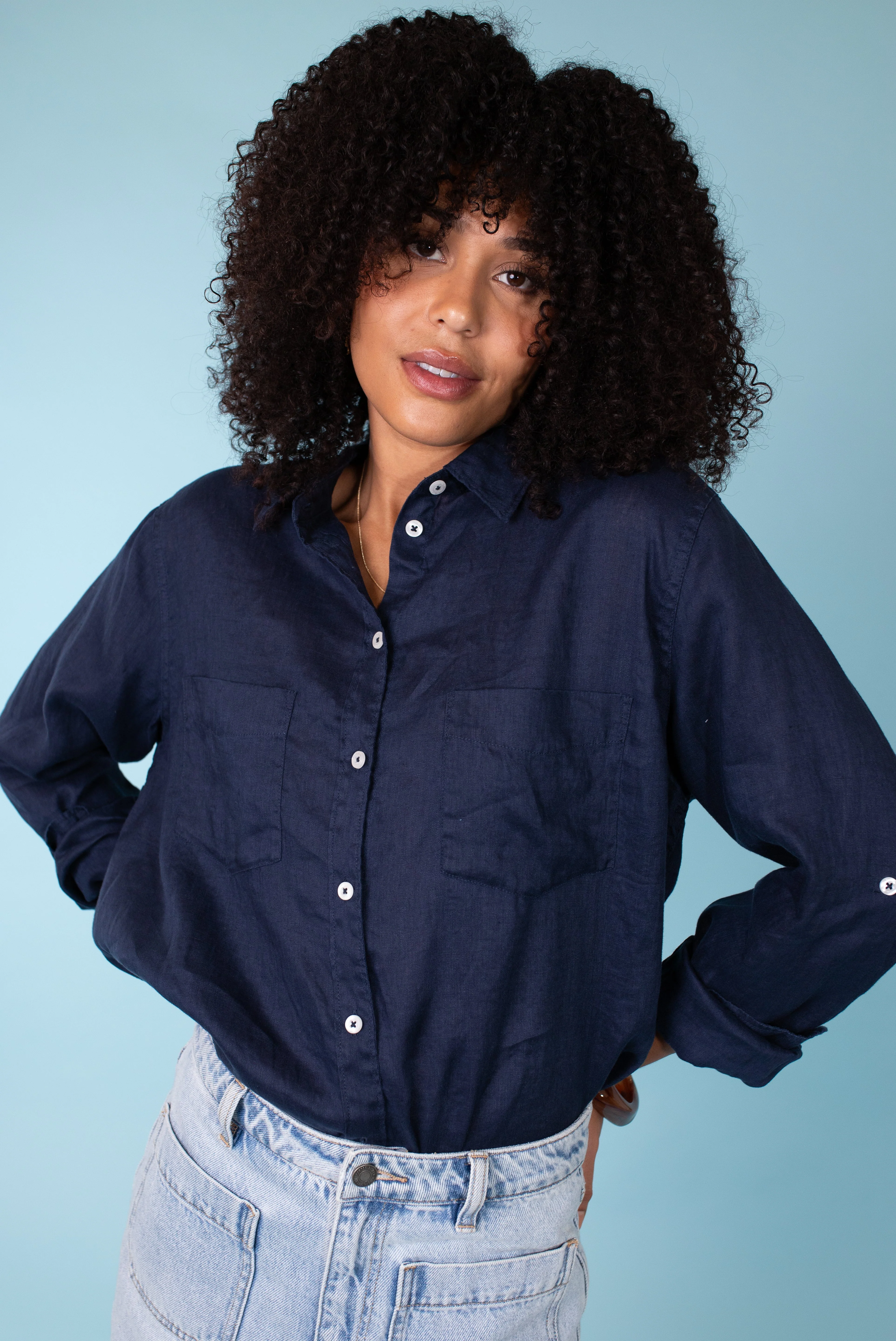 Hut - Boyfriend Shirt Forever Navy - Image 5