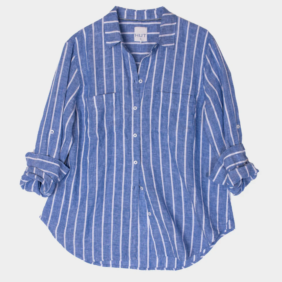 Hut - Boyfriend Shirt Marine Stripe - Image 3