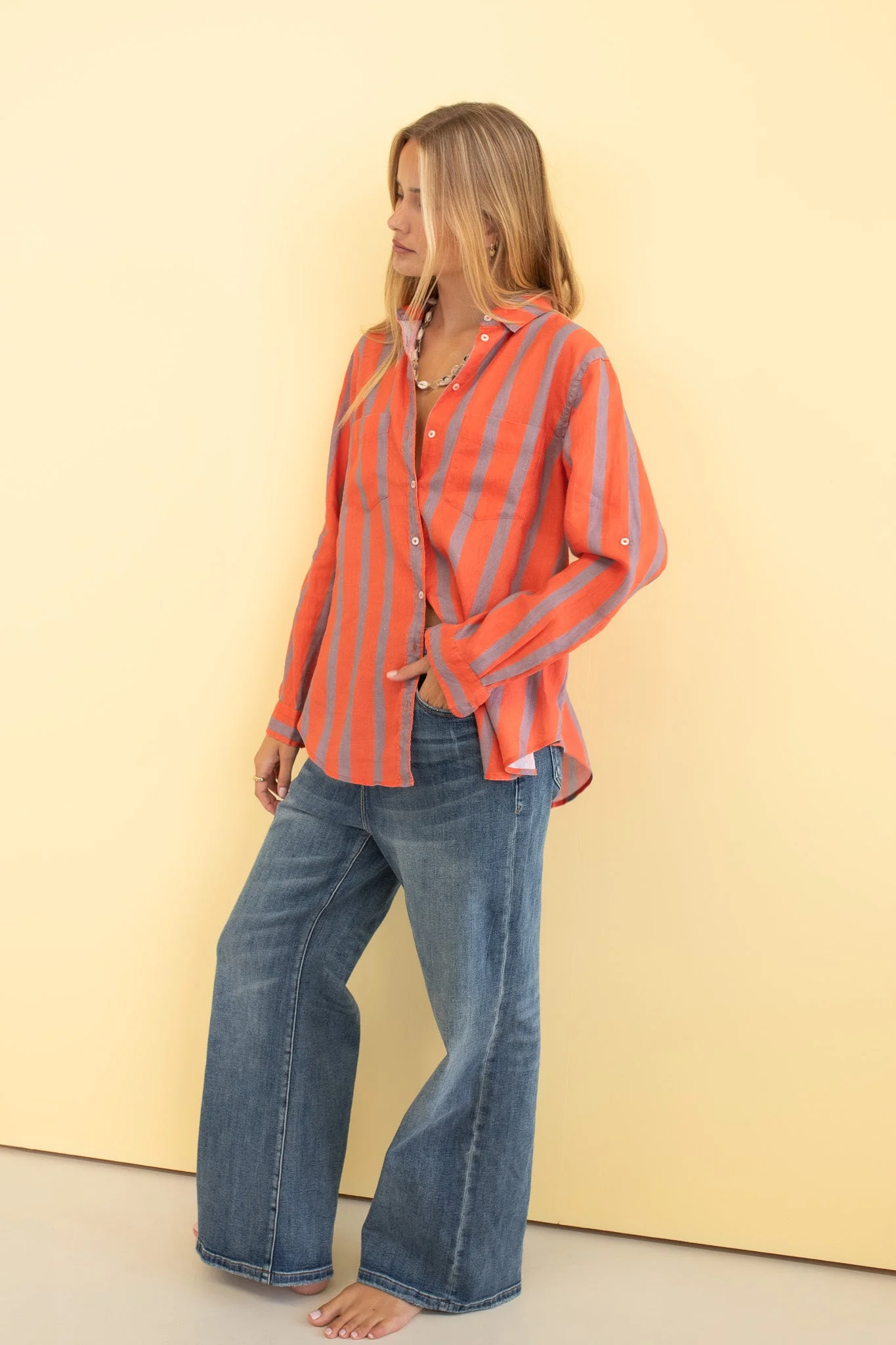 Hut - Boyfriend Shirt Off Duty Stripe - Image 3