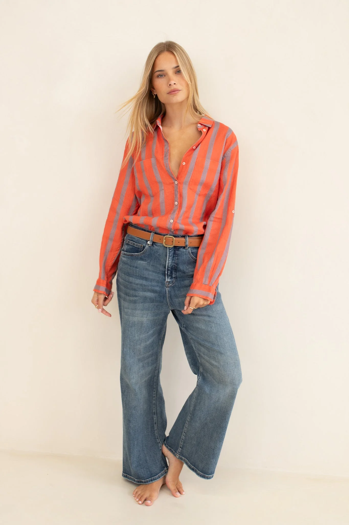 Hut - Boyfriend Shirt Off Duty Stripe - Image 4