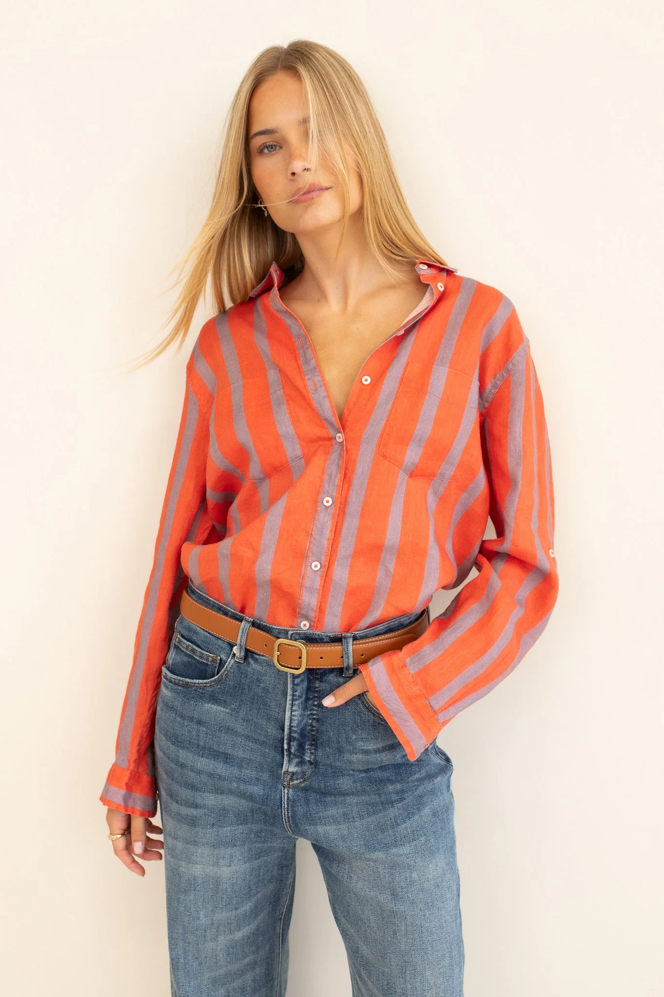 Hut - Boyfriend Shirt Off Duty Stripe - Image 5
