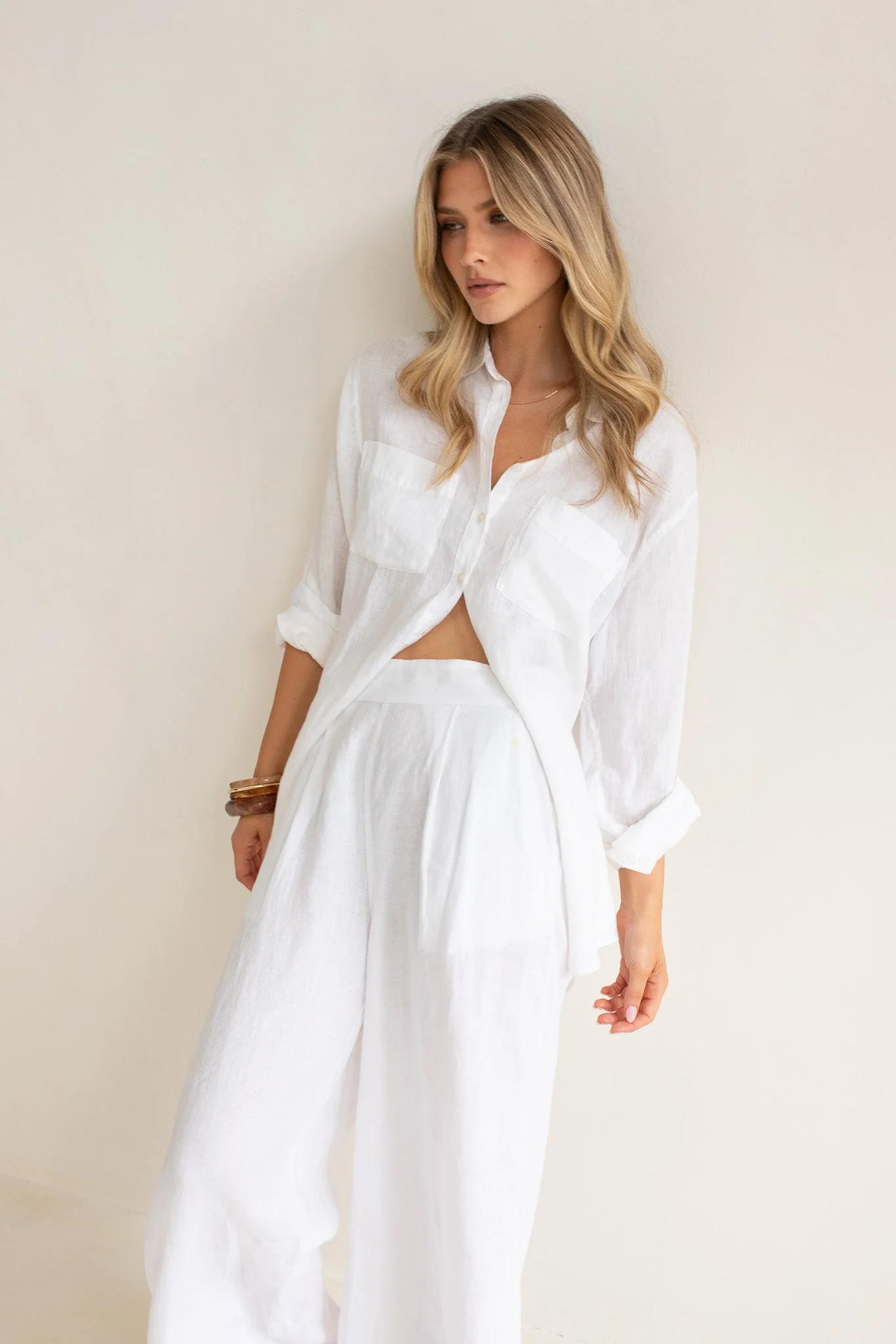 Hut - Boyfriend Shirt White Two Pocket - Image 2