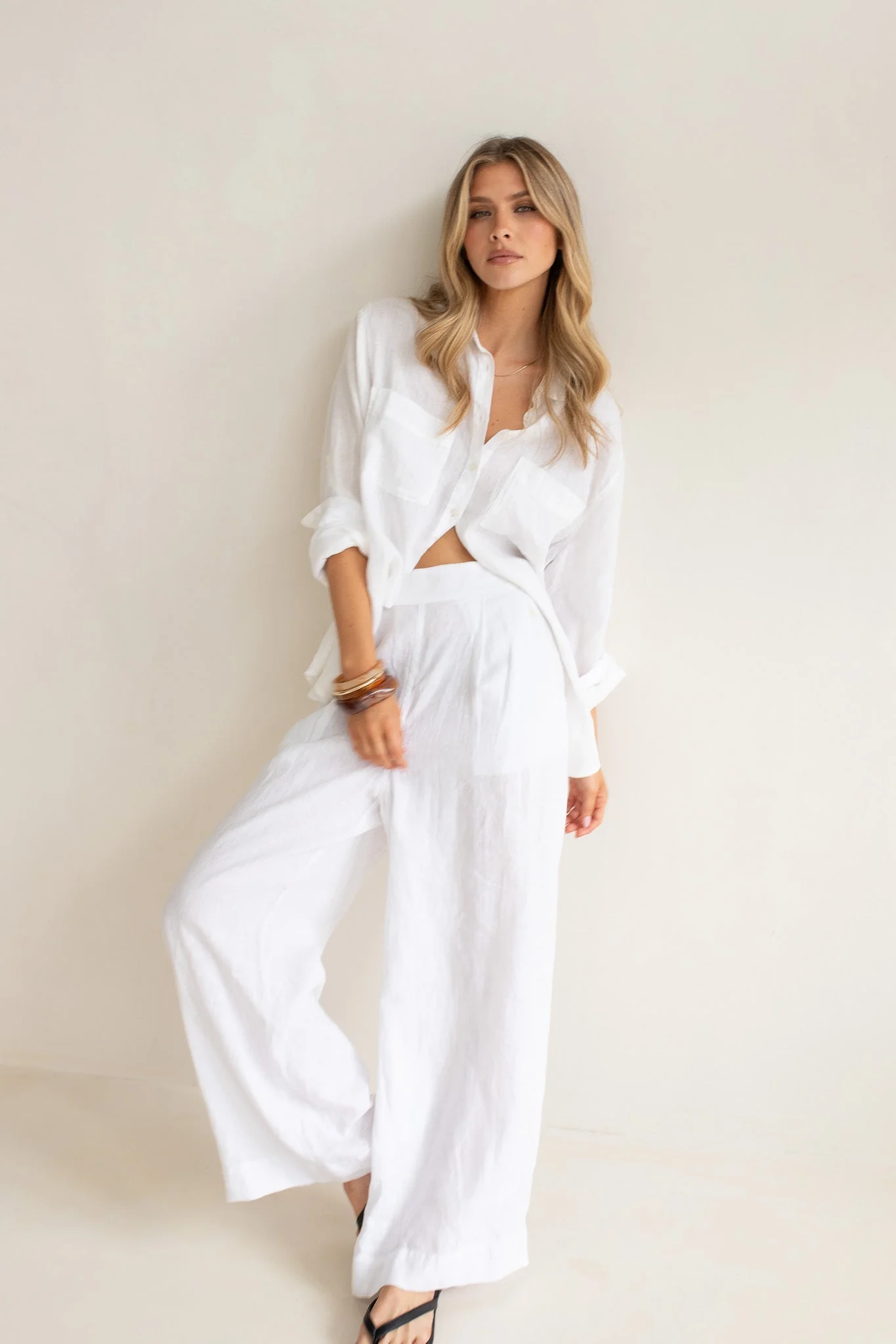 Hut - Boyfriend Shirt White Two Pocket - Image 3