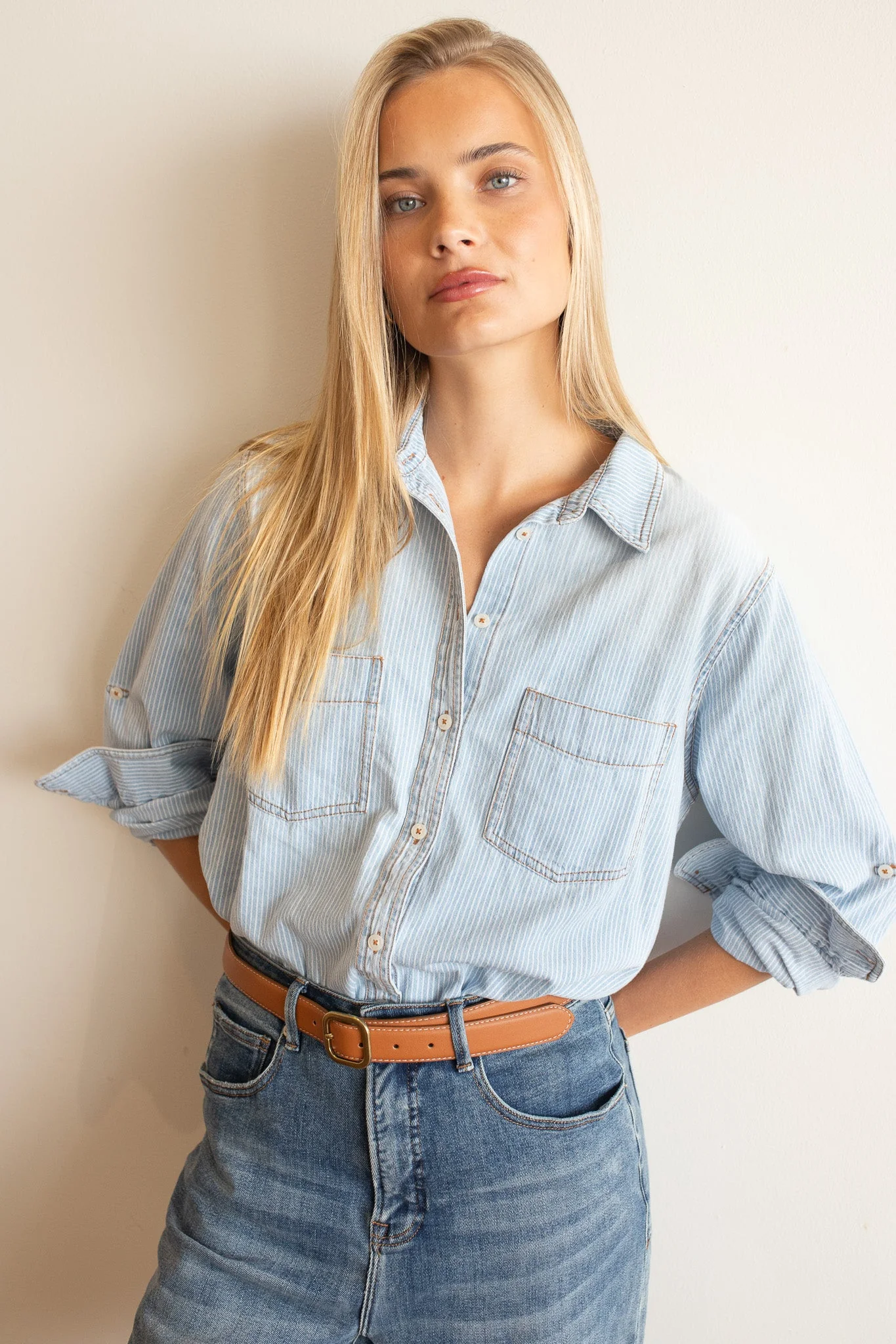 Hut - Denim Stripe Shirt - Image 4