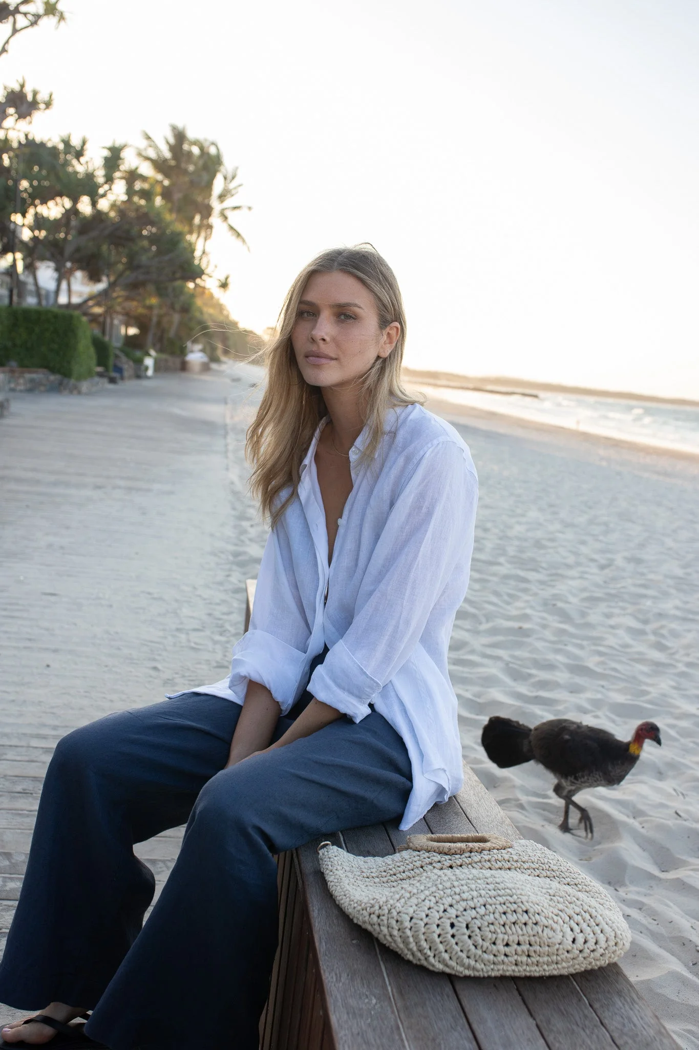 Hut - White Hidden Placket Boyfriend Shirt - Image 3