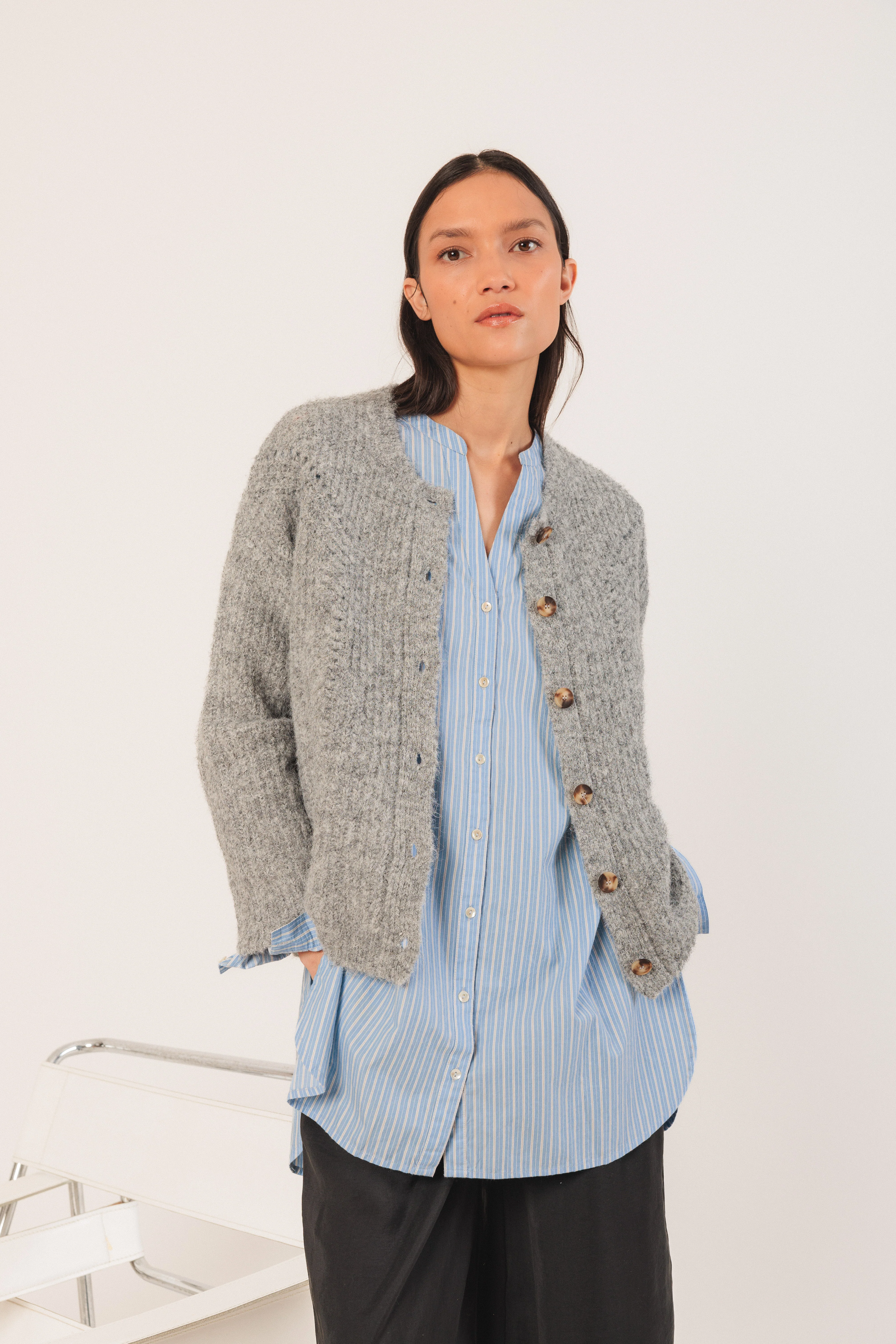 INDI&COLD - Crew Neck Cardigan - Image 7
