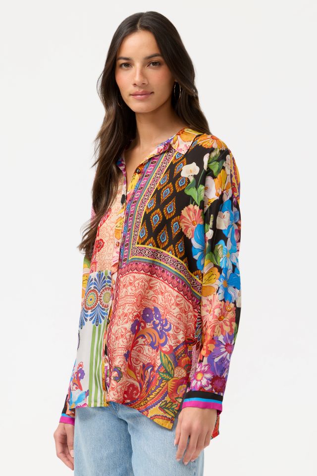 Johnny Was -The Audrey Shirt in Magnolia Patchwork - Image 2