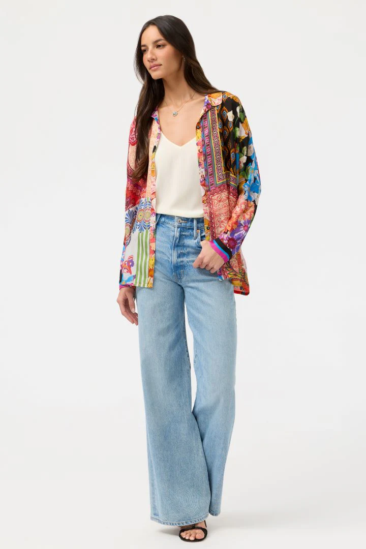 Johnny Was -The Audrey Shirt in Magnolia Patchwork - Image 3