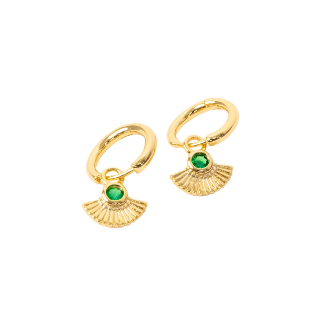 Mé The Label - Fantail Hoops with Gem - Image 4