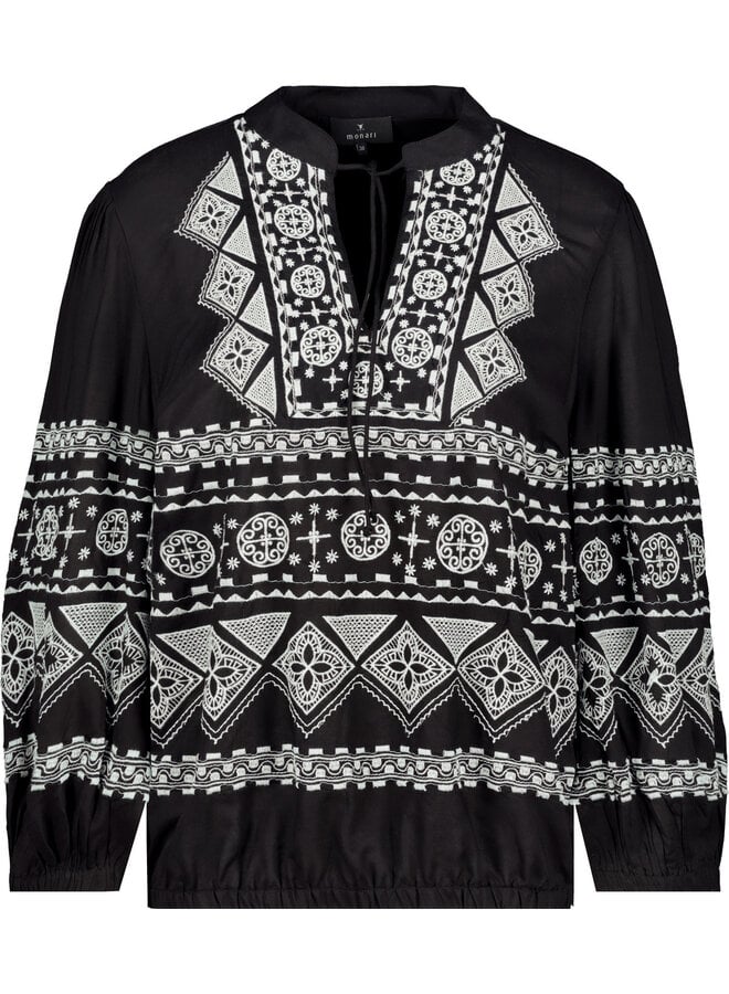 Monari - Round Neck Embroidered Blouse - Image 5