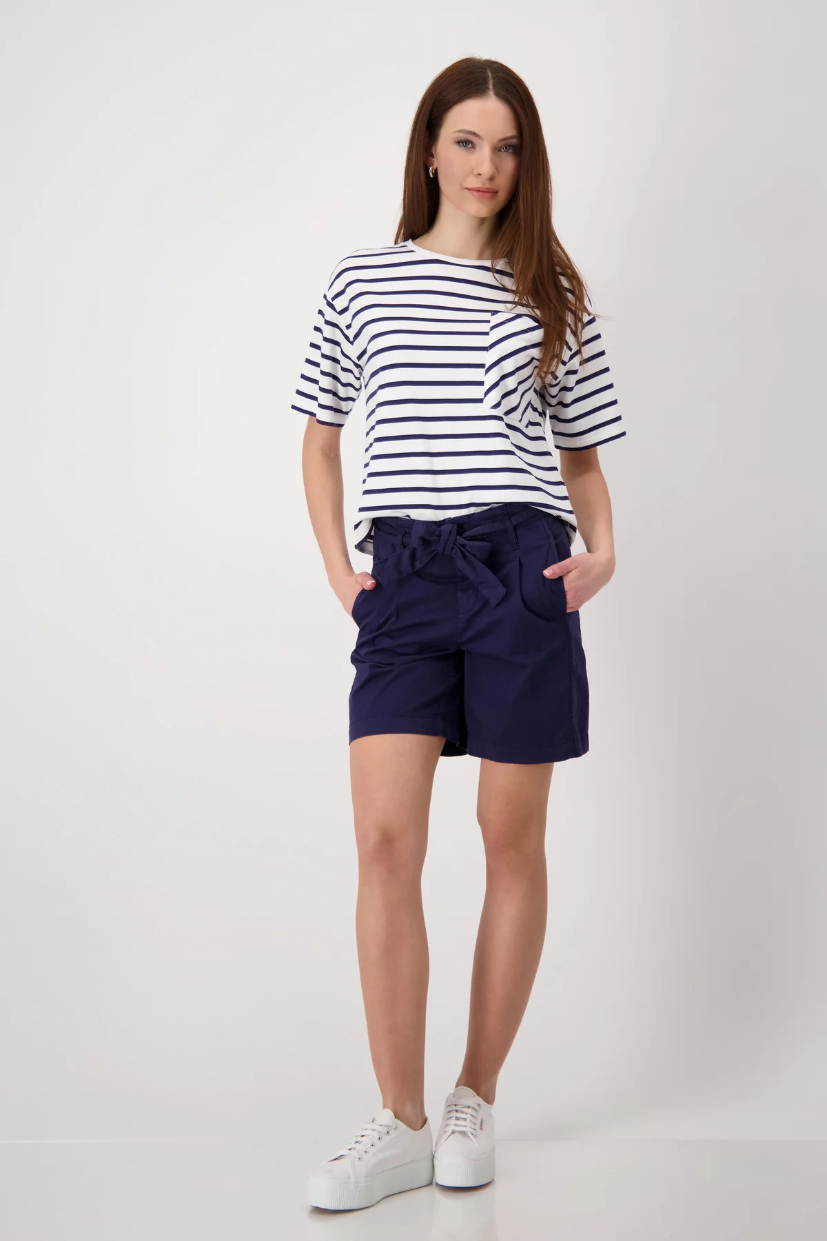 Monari - Round Neck Striped T-Shirt - Image 11