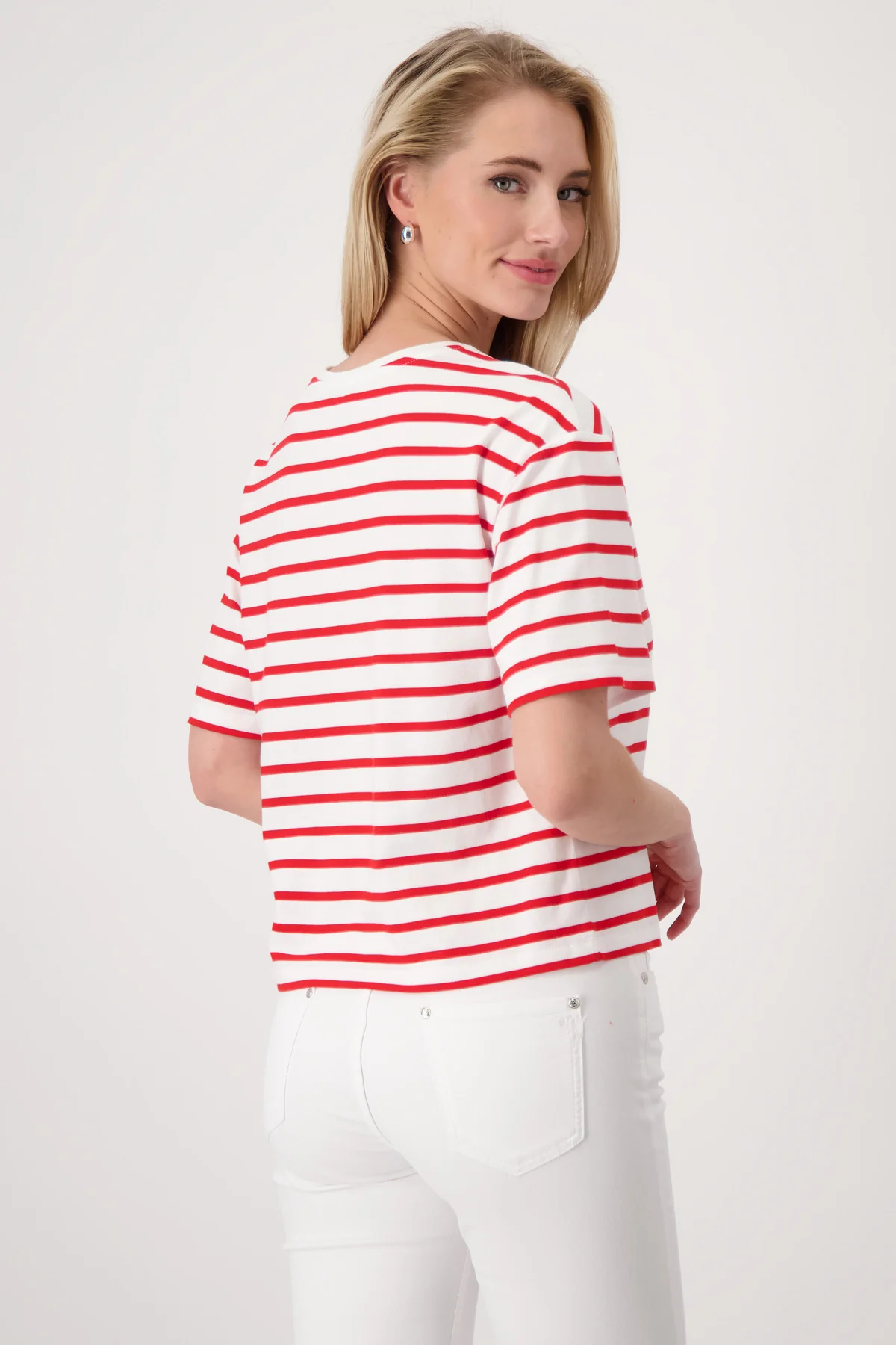 Monari - Round Neck Striped T-Shirt - Image 6