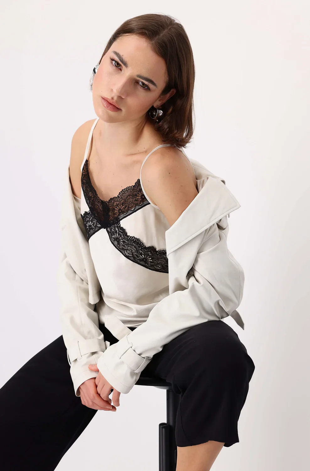 Monari - Satin Lace Top - Image 4