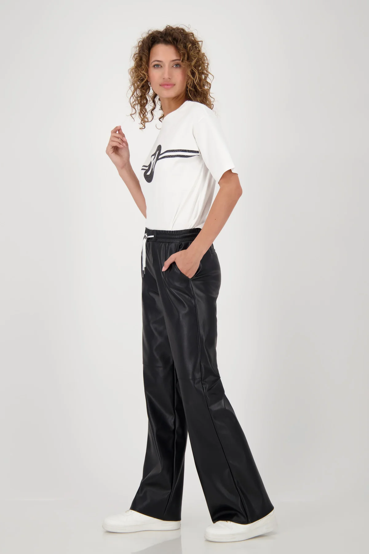 Monari - Straight Leg Leather Trousers - Image 2