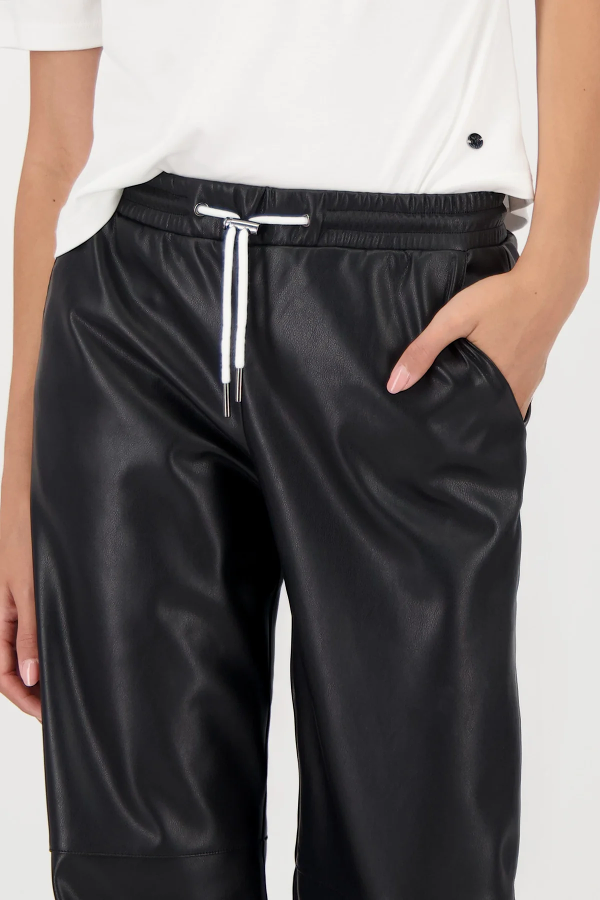 Monari - Straight Leg Leather Trousers - Image 4
