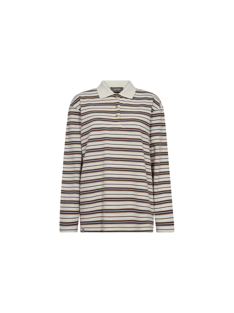 Mos Mosh - Rossett Long Sleeve Striped Polo Top - Image 5