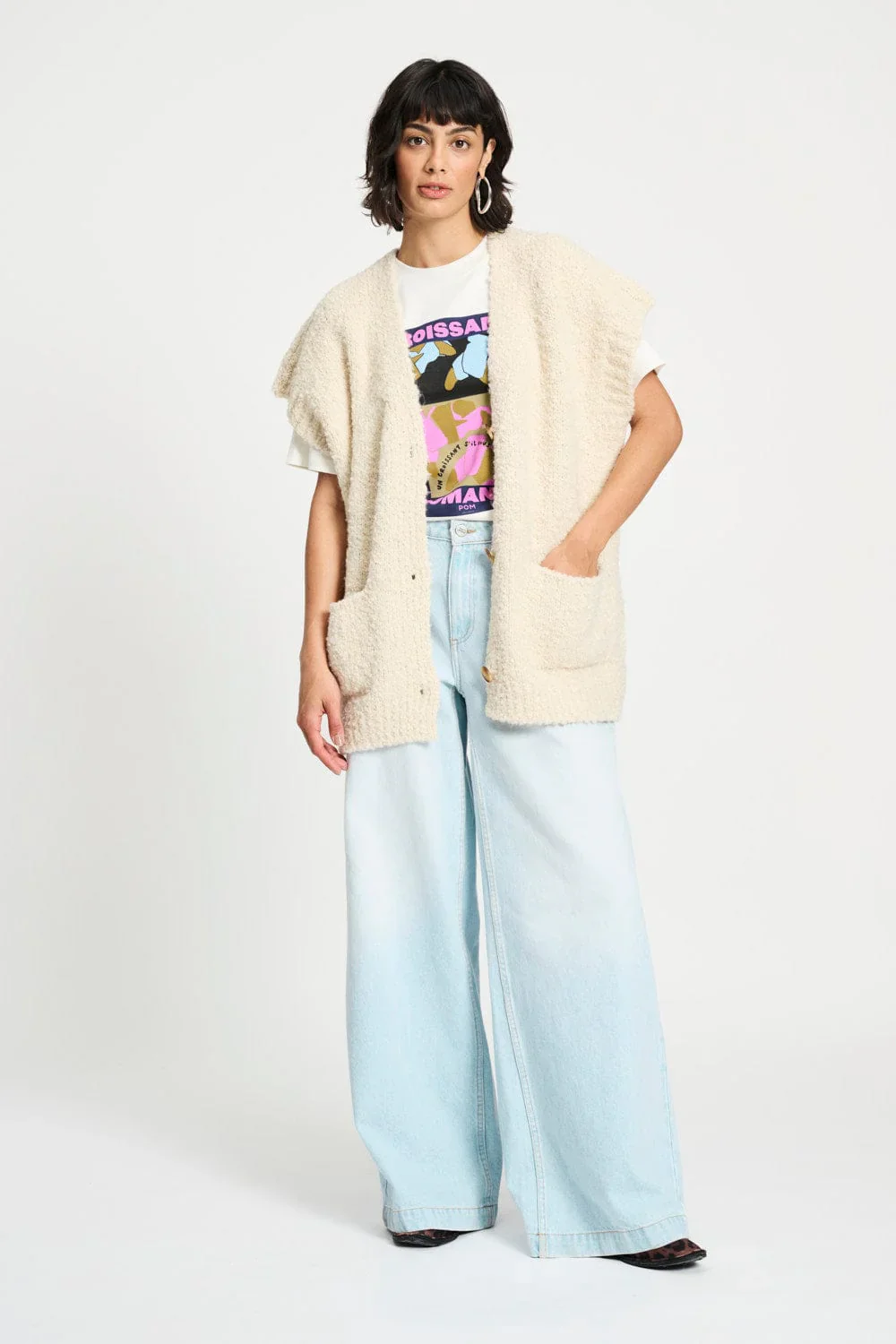 Pom Amsterdam - Le Blanc Cardigan Vest - Image 3