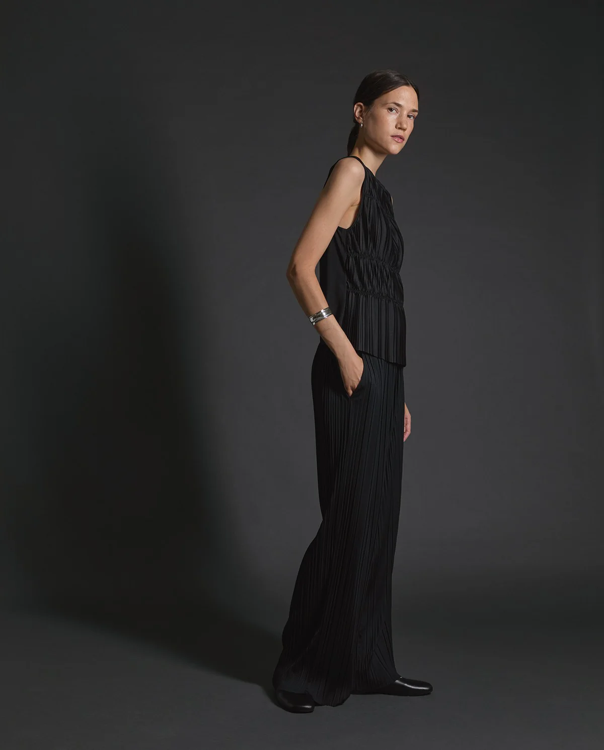 Yerse - Wide Leg Pleated Pants - Image 3
