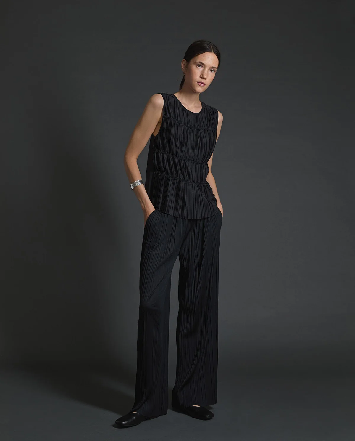 Yerse - Wide Leg Pleated Pants - Image 4