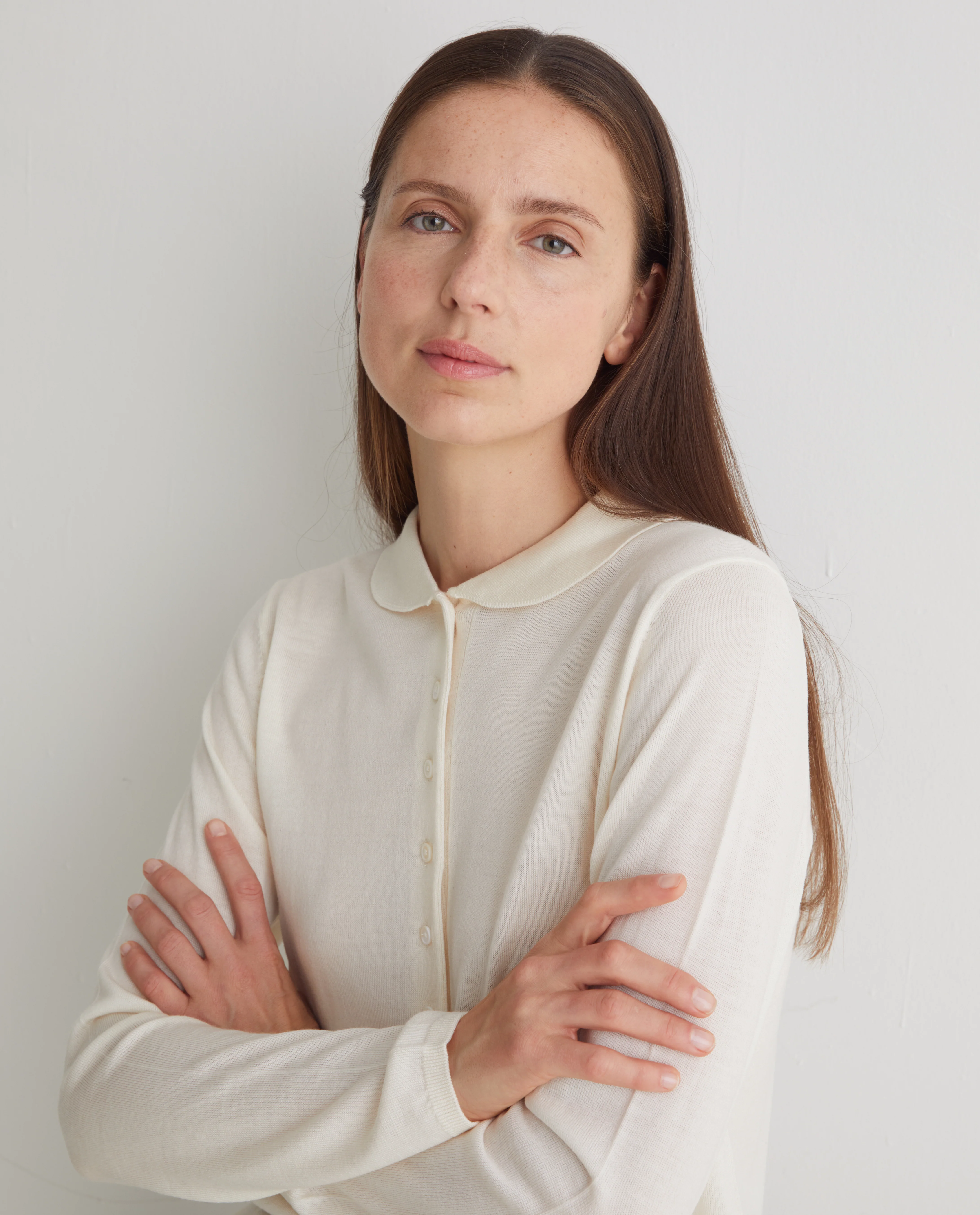 Yerse - Button Down Fine Merino Jumper - Image 3