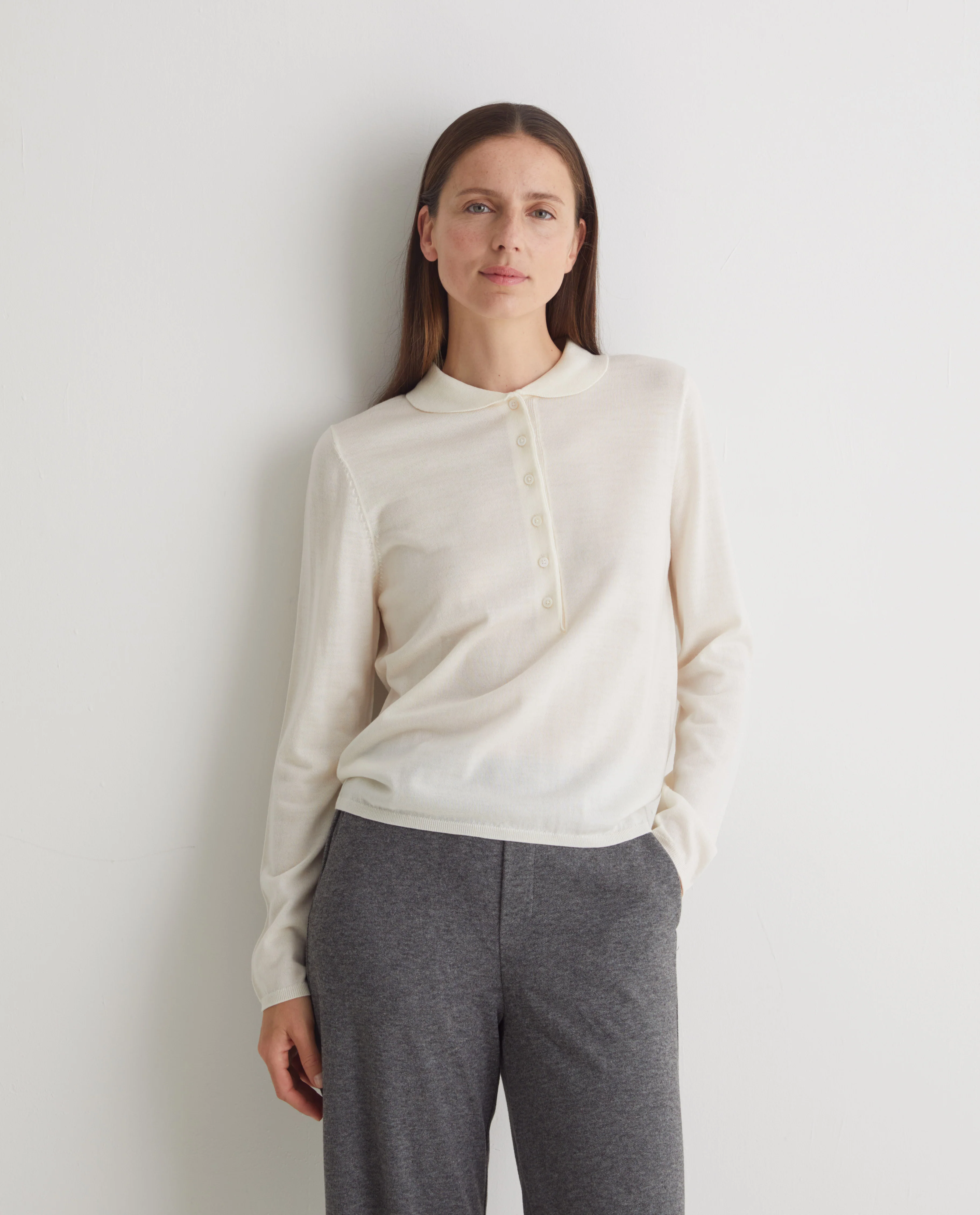 Yerse - Button Down Fine Merino Jumper - Image 4