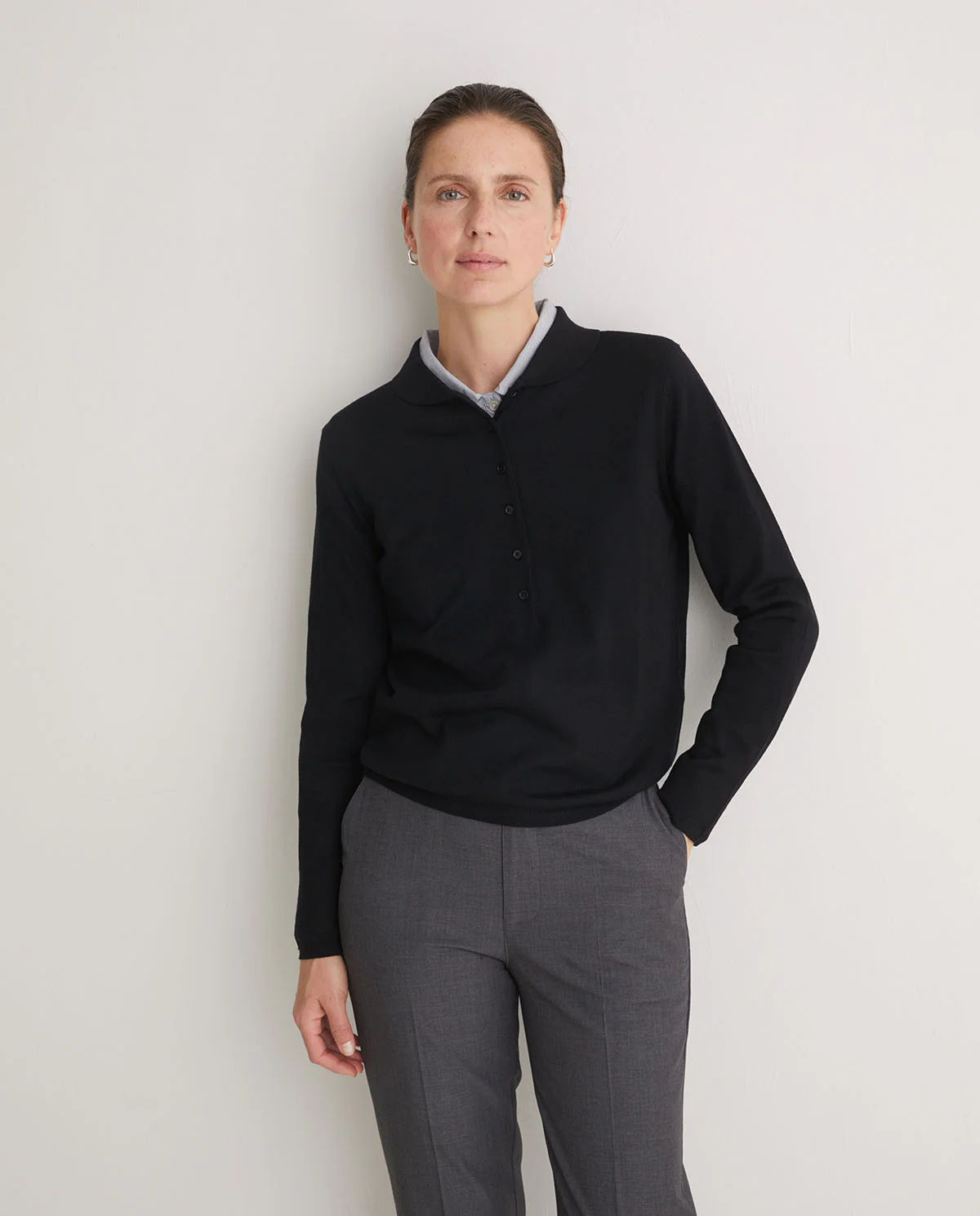Yerse - Button Down Fine Merino Jumper - Image 5