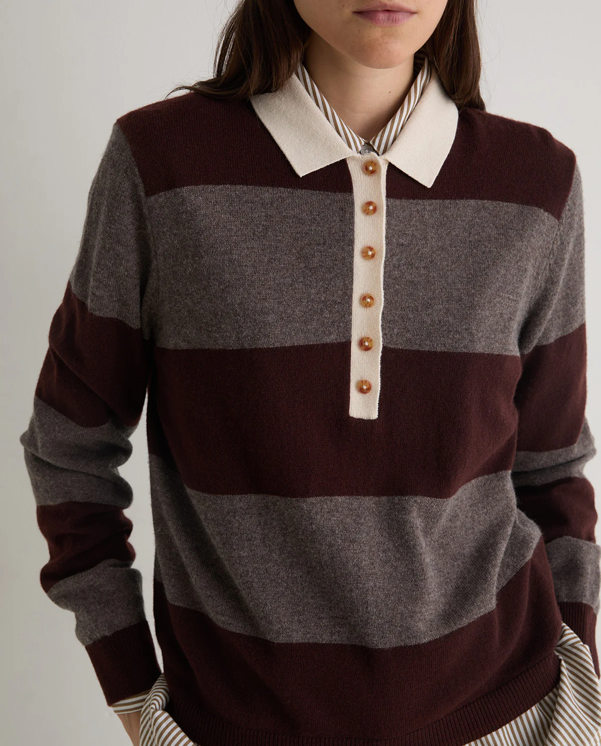 Yerse - Polo Neck Striped Jumper - Image 2